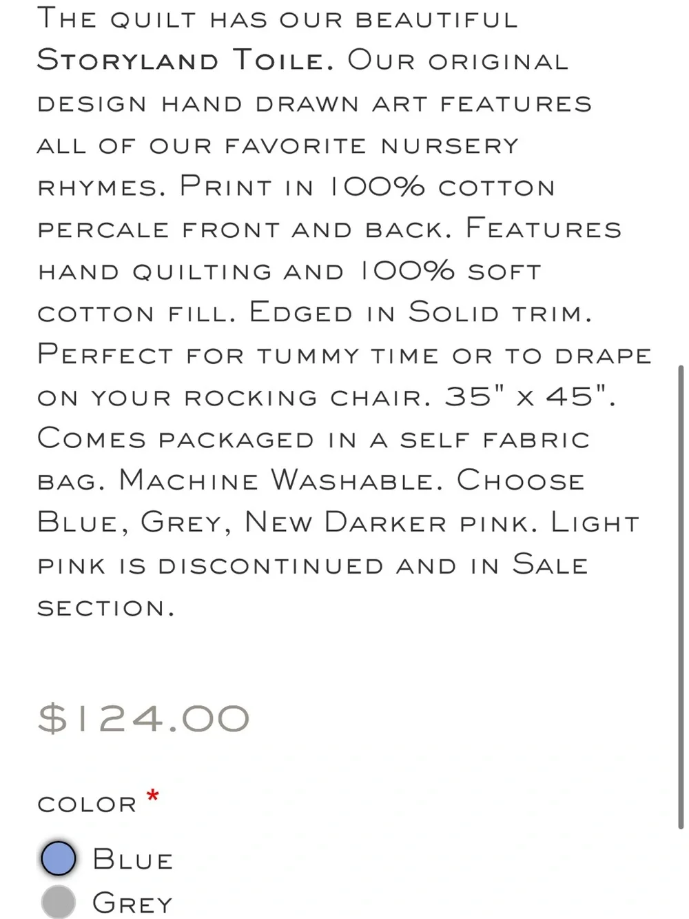 Maison Nola - Blue Storyland Toile Baby Quilt
